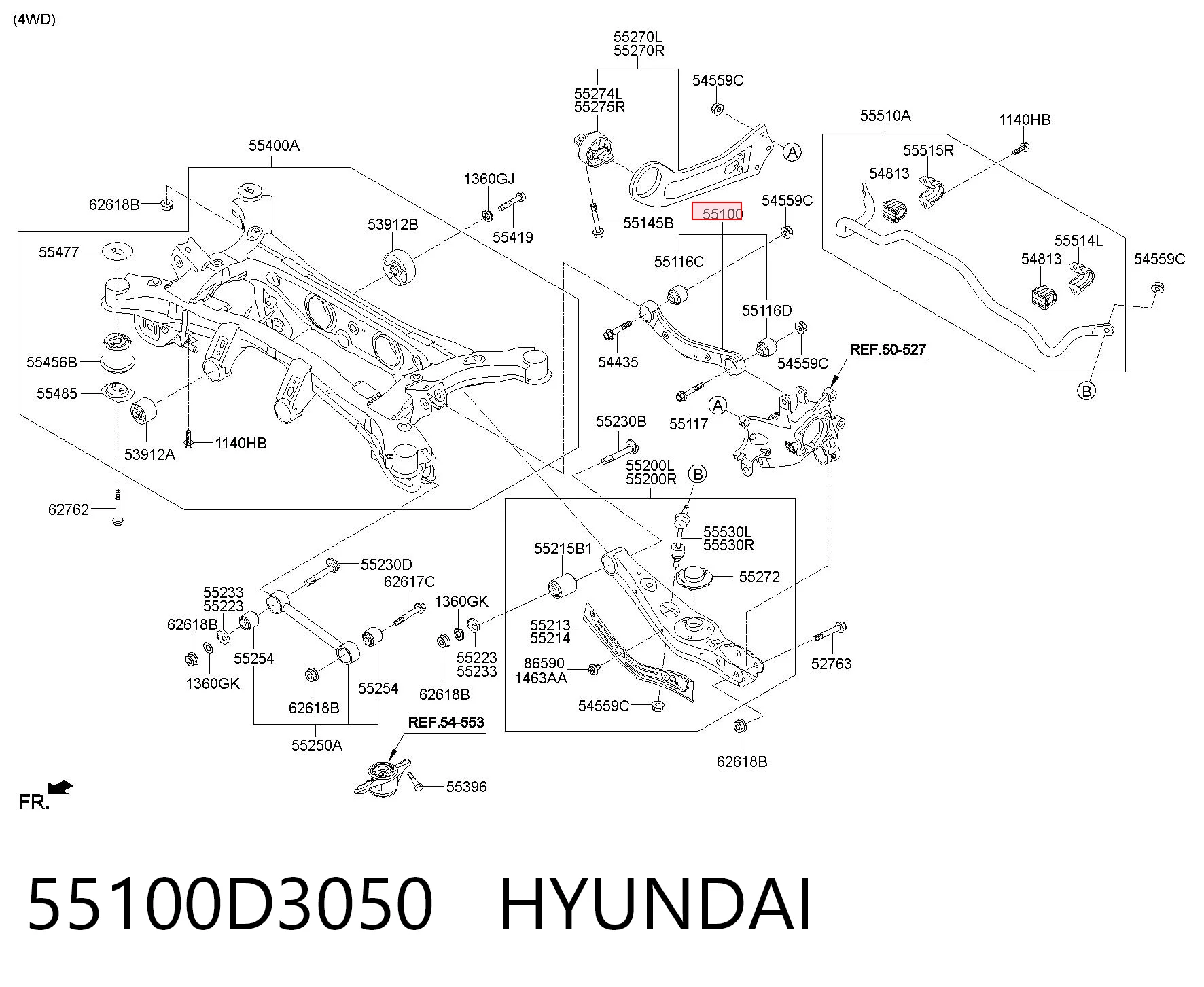 55100D3050 Hyundai/Kia Балансир задний верхний