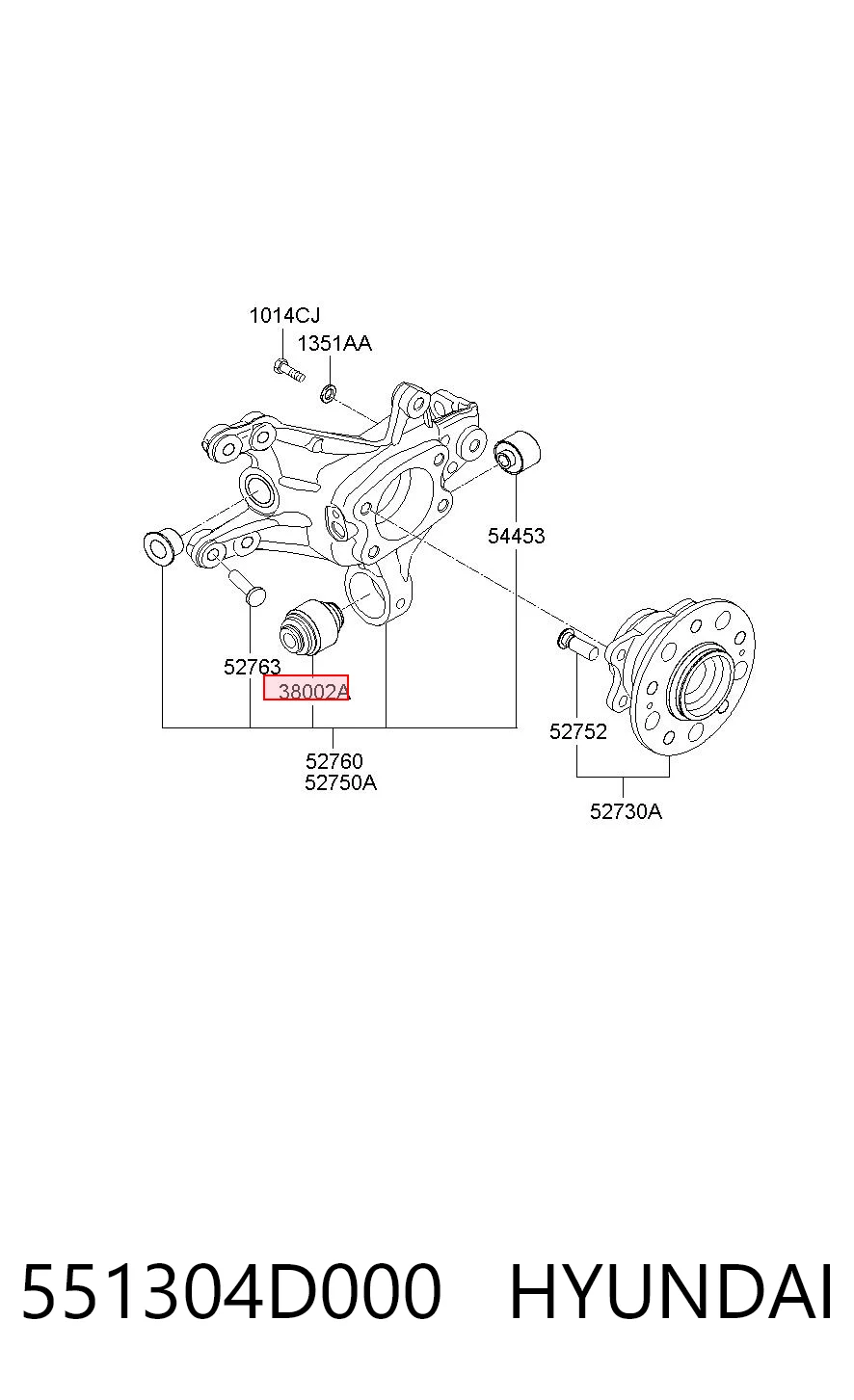 551304D000 Hyundai/Kia Сайлентблок цапфы