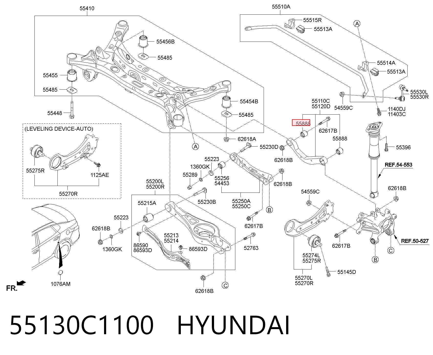 55130C1100 Geunyoung Полиуретановый сайлентблок заднего верхнего рычага