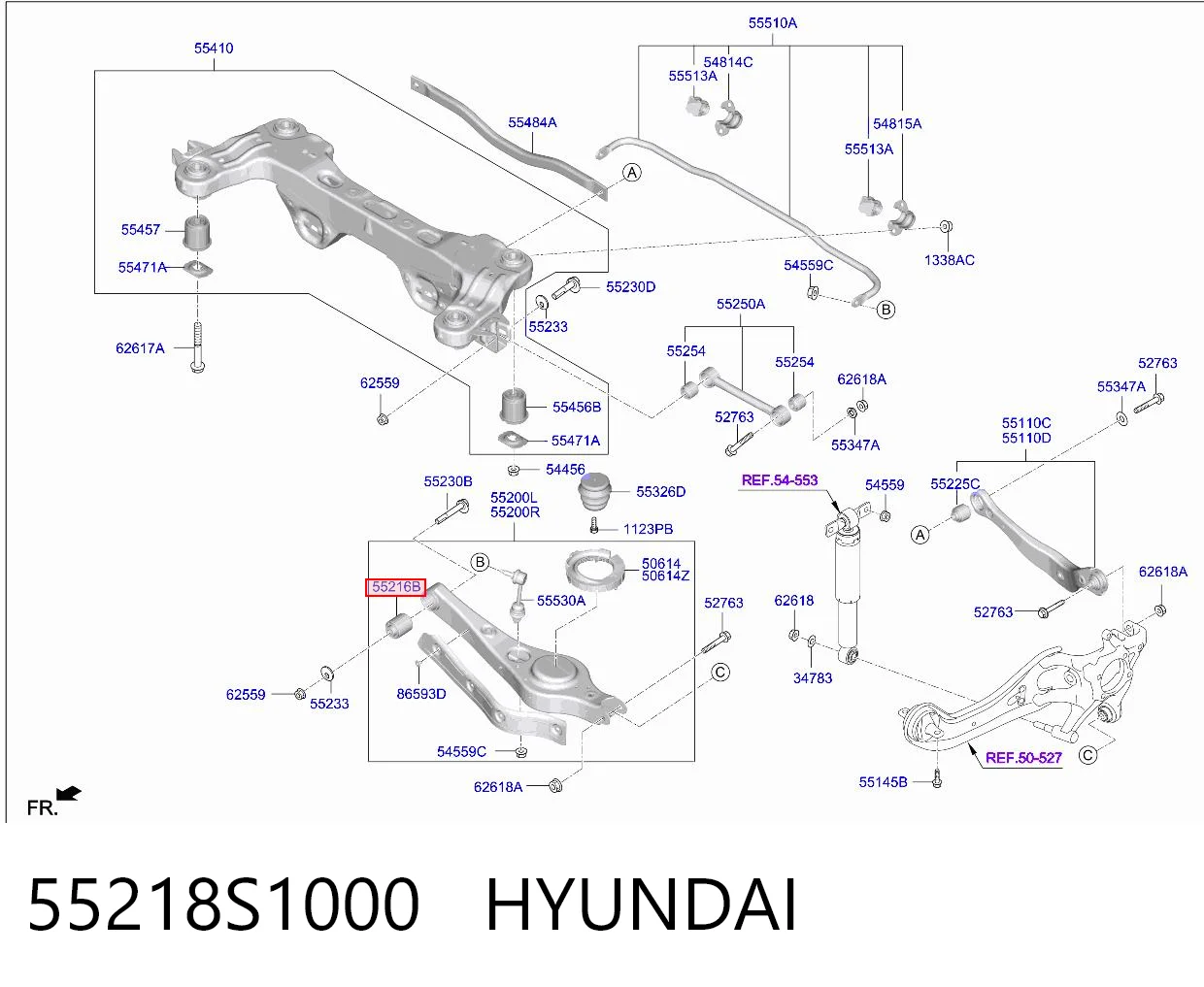 55218S1000 Hyundai/Kia Сайлентблок задней тяги
