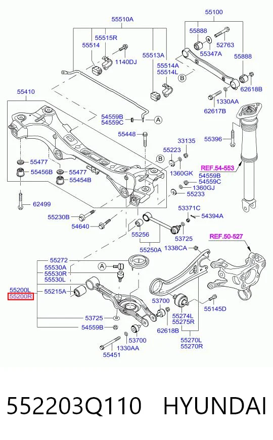 552203Q110 Hyundai/Kia Балансир задний нижний, правый