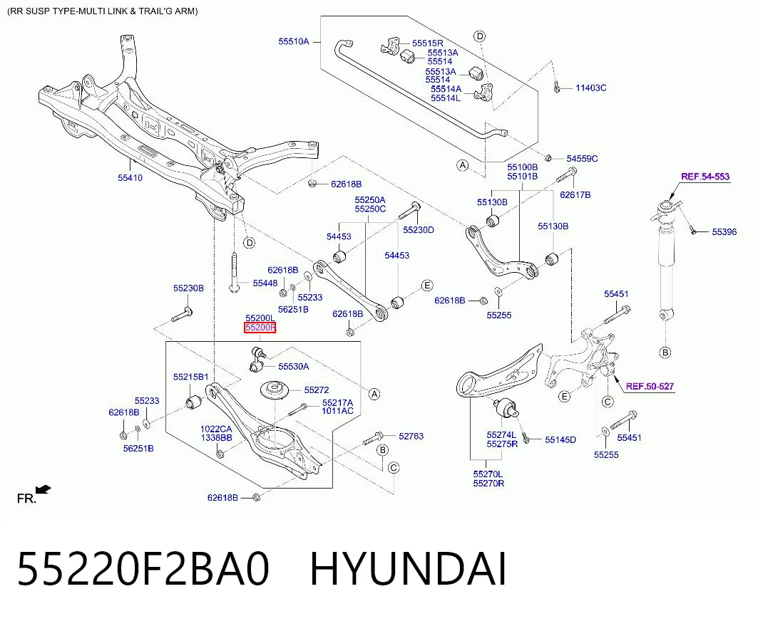 55220F2BA0 Hyundai/Kia Балансир задний нижний, правый