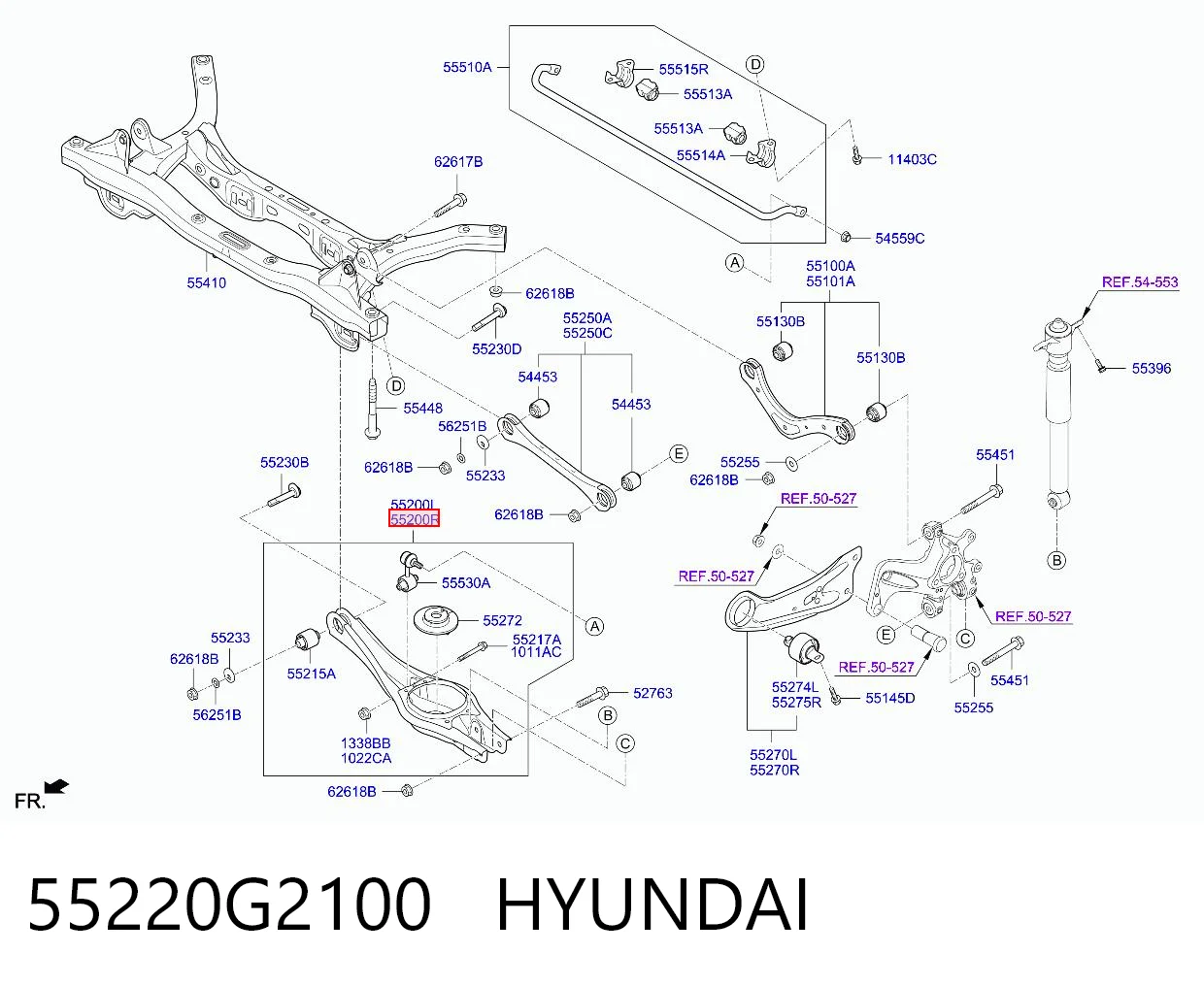 55220G2100 Hyundai/Kia Балансир задний нижний, правый