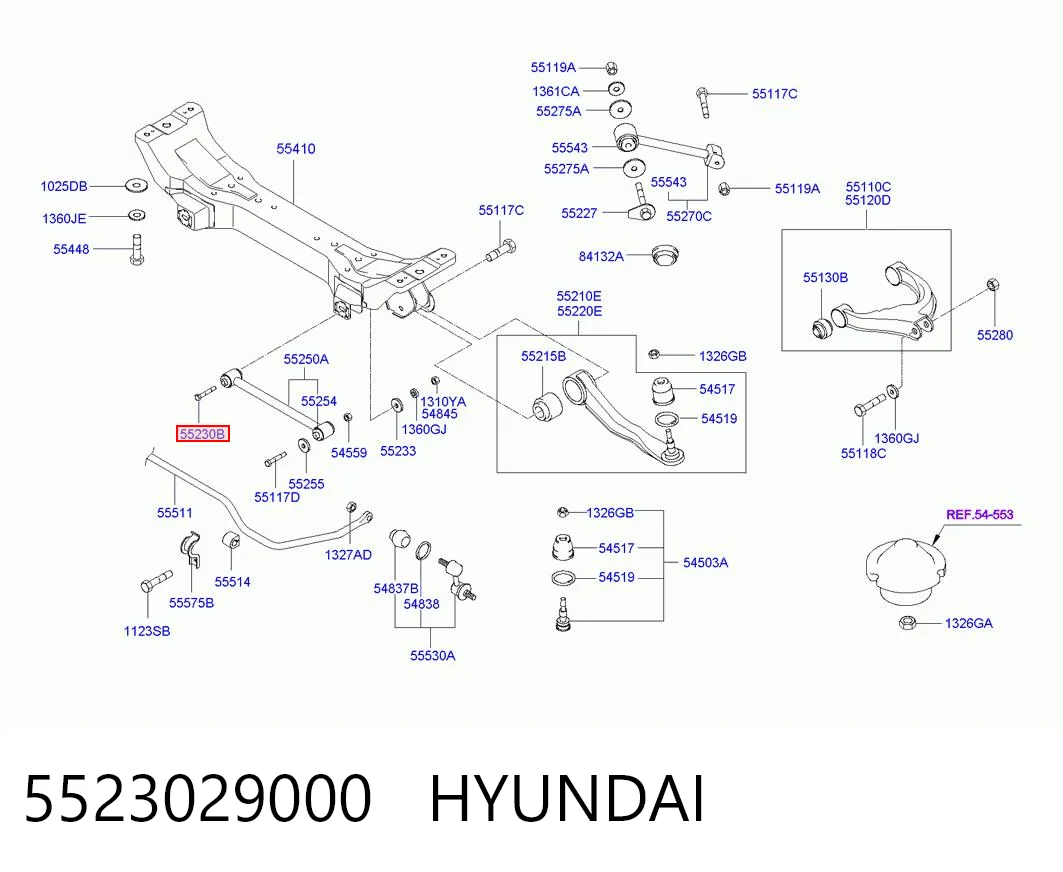 5523029000 Hyundai/Kia Болт крепления заднего развального рычага, внутренний