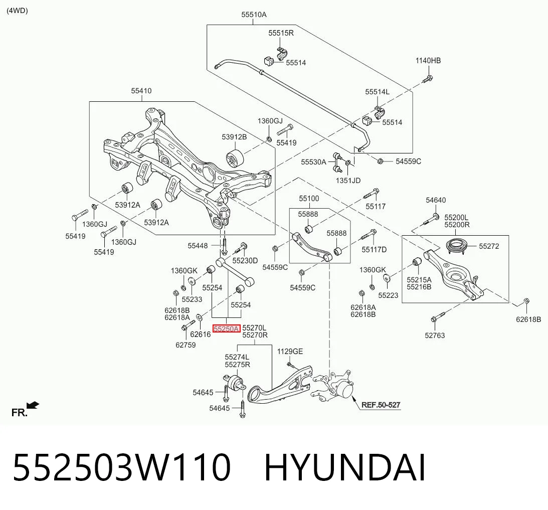 552503W110 Hyundai/Kia Поперечная тяга задней подвески