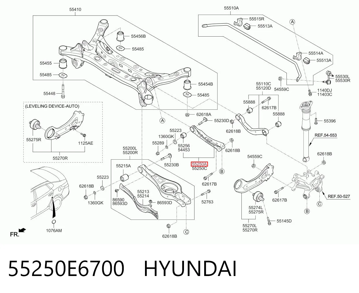 55250E6700 Hyundai/Kia Балансир задний левый