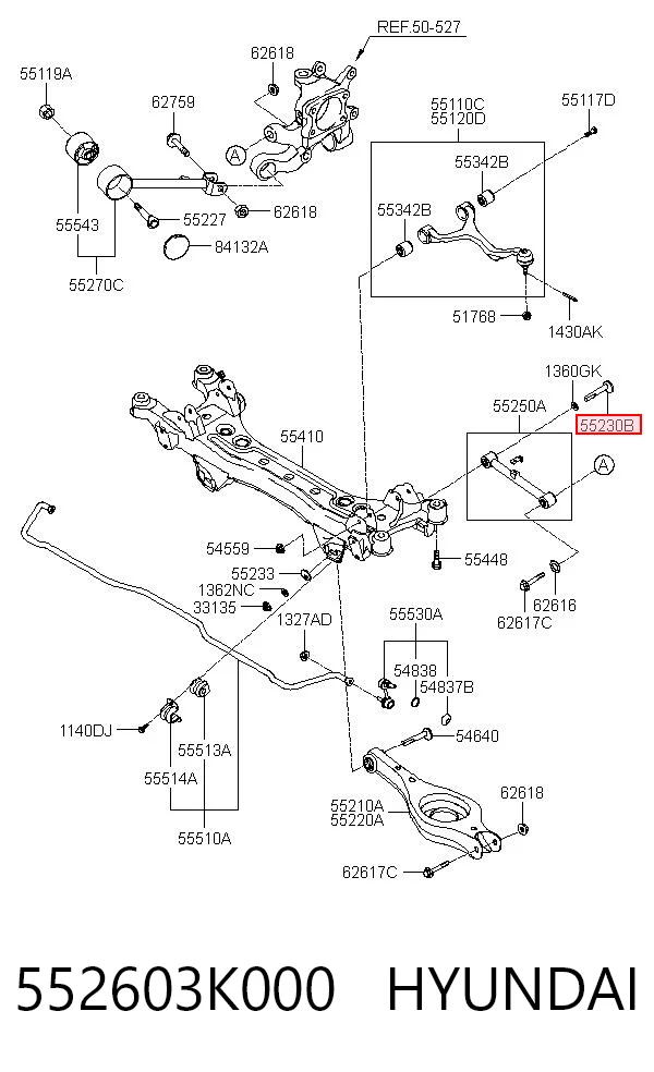 552603K000 Hyundai/Kia Болт крепления заднего развального рычага, внутренний