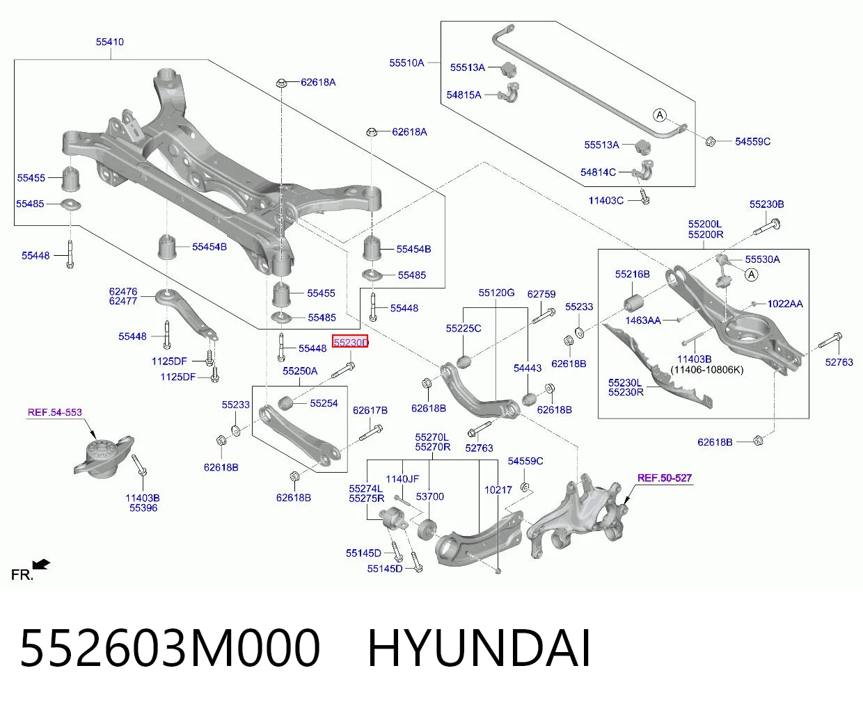 552603M000 Hyundai/Kia Болт крепления заднего развального рычага, внутренний