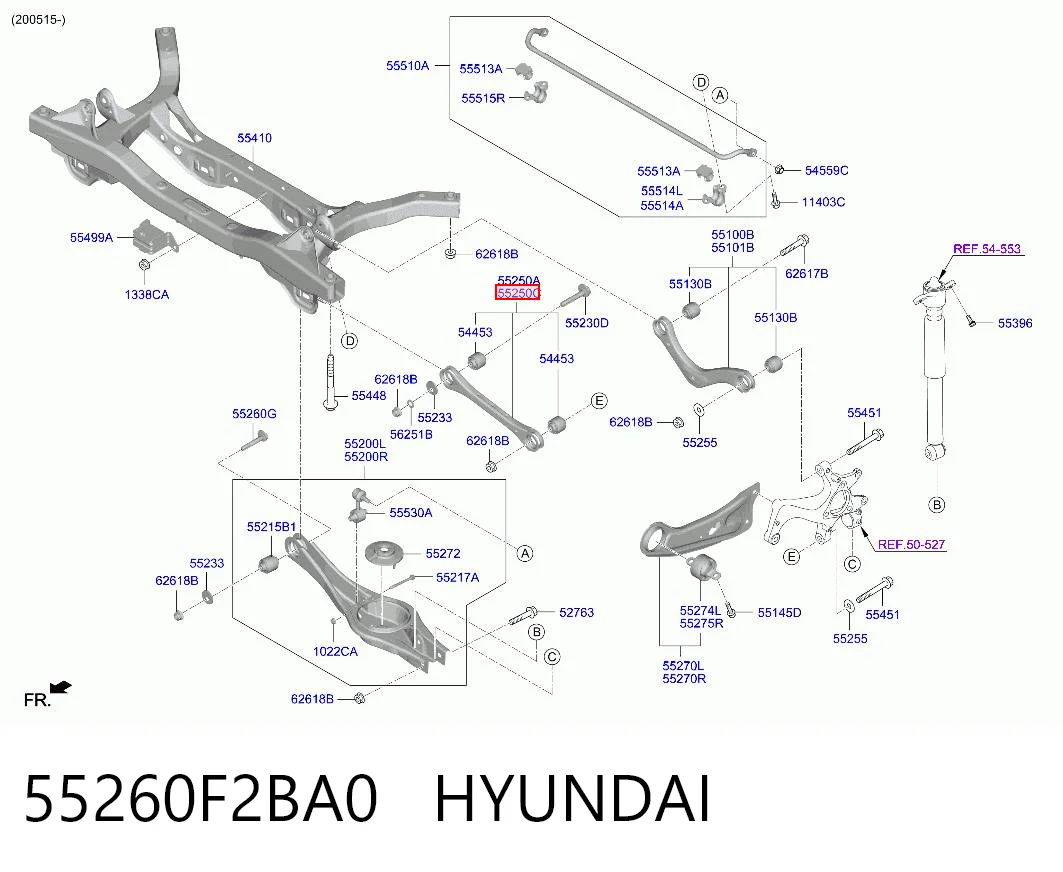 55260F2BA0 Hyundai/Kia Поперечная тяга задней подвески