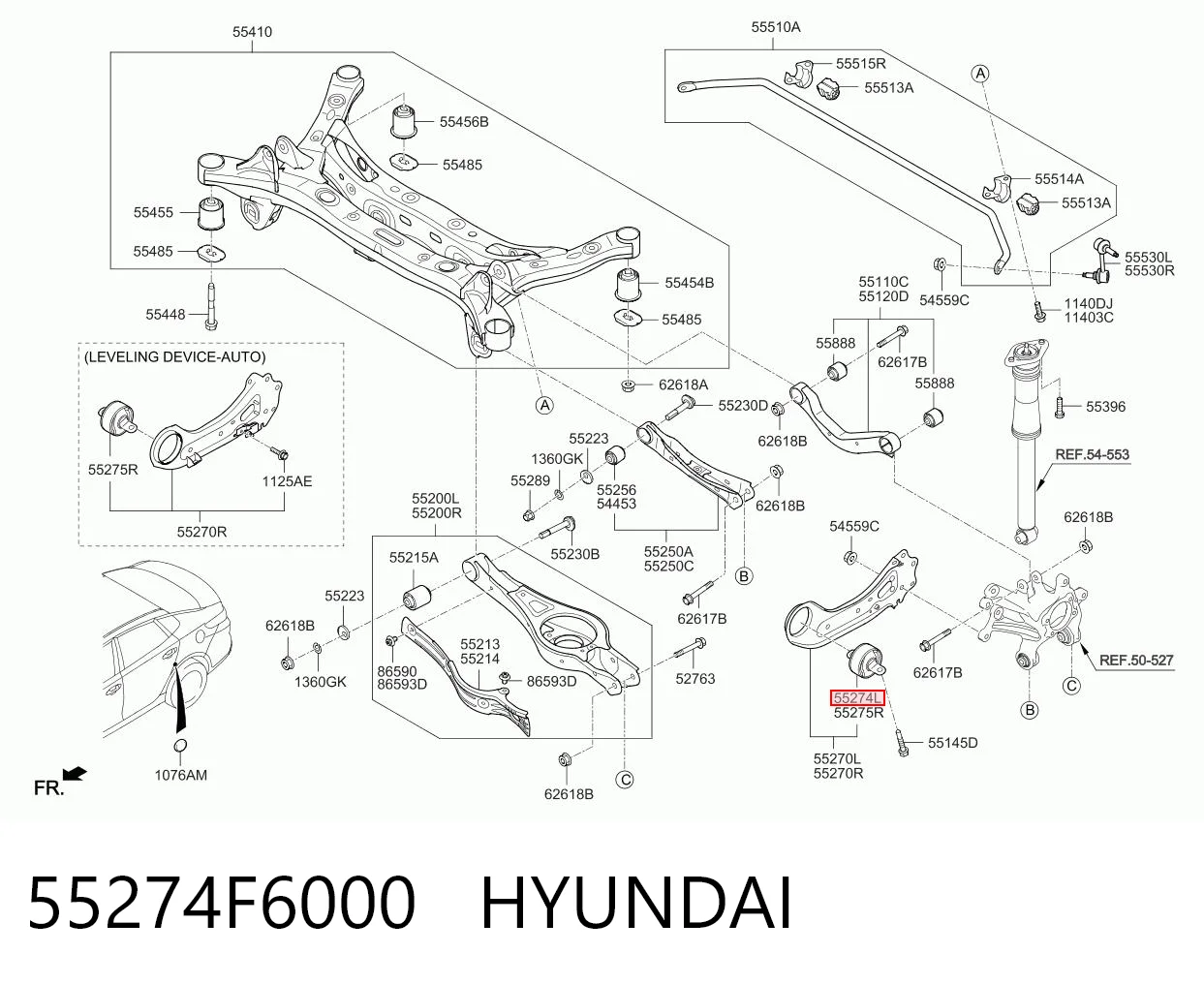 55274F6000 Hyundai/Kia Сайлентблок задней тяги
