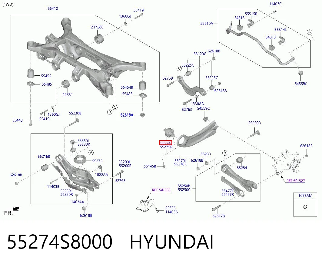 55274S8000 Hyundai/Kia Сайлентблок заднего продольного рычага