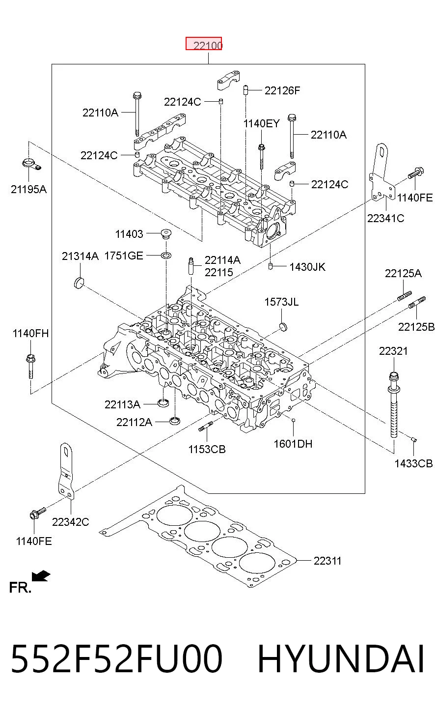 552F52FU00 Hyundai/Kia Головка блока цилиндров