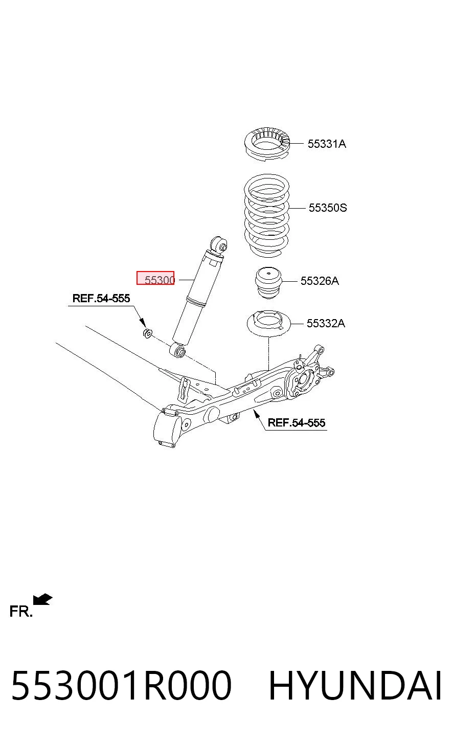 553001R000 Hyundai/Kia Амортизаторы задние