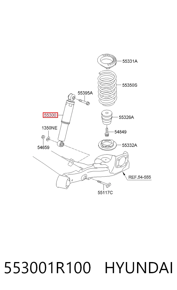 553001R100 Hyundai/Kia Амортизаторы задние