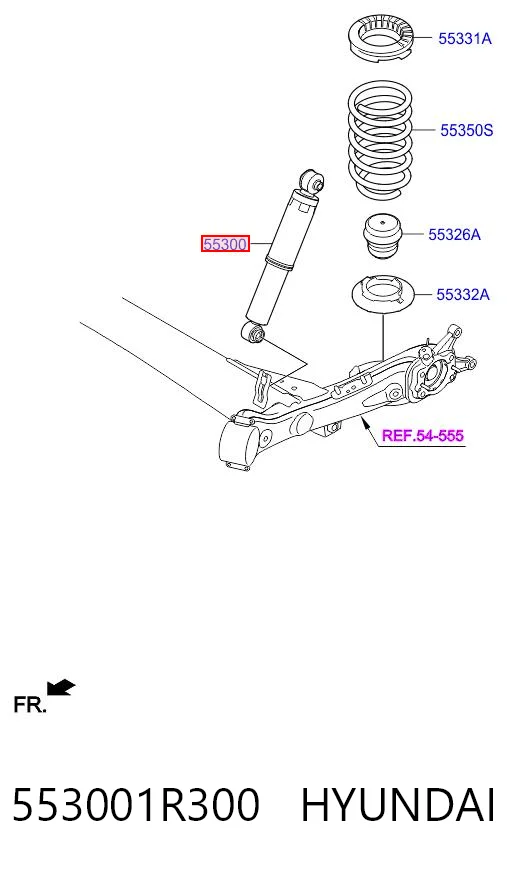553001R300 Hyundai/Kia Амортизаторы задние