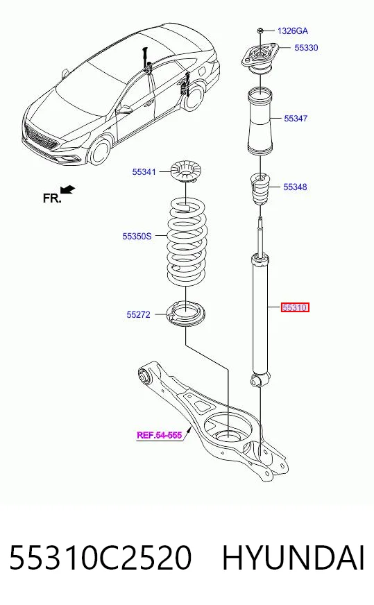55310C2520 Hyundai/Kia Амортизаторы задние