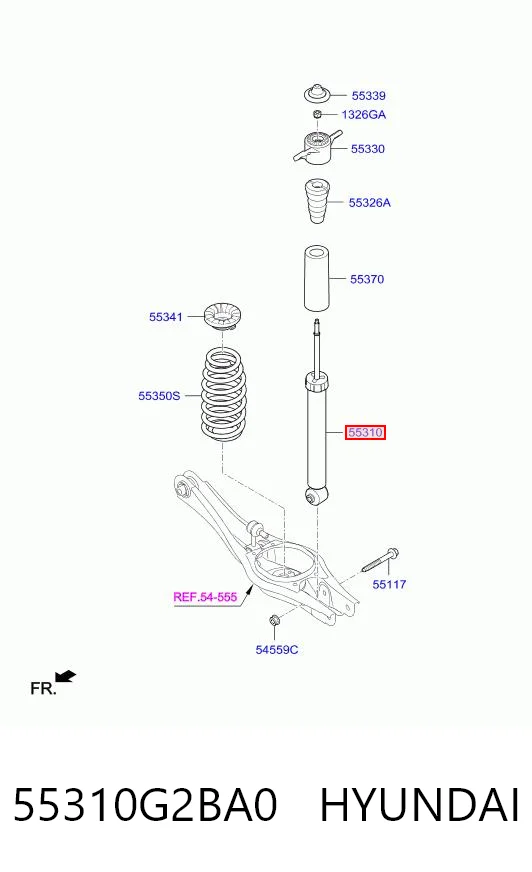 55310G2BA0 Hyundai/Kia Амортизаторы задние