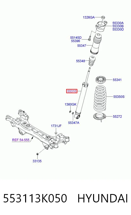 553113K050 Hyundai/Kia Амортизаторы задние