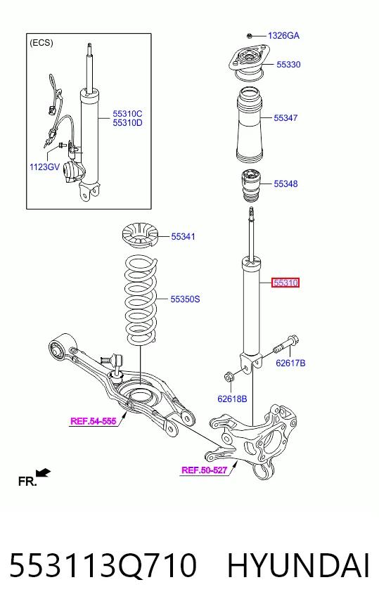 553113Q710 Hyundai/Kia Амортизаторы задние