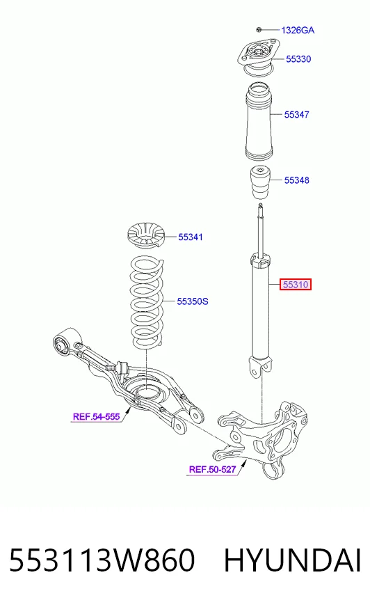 553113W860 Hyundai/Kia Амортизаторы задние