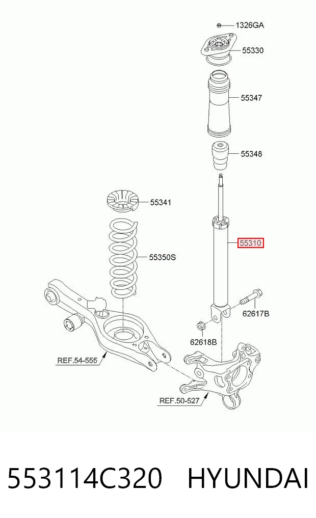 553114C320 Hyundai/Kia Амортизаторы задние