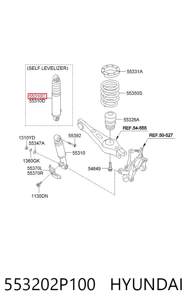 553202P100 Hyundai/Kia Амортизаторы задние