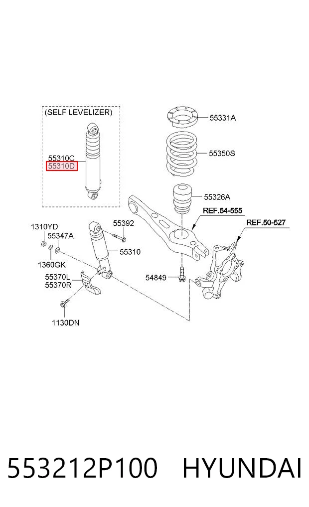 553212P100 Hyundai/Kia Амортизаторы задние