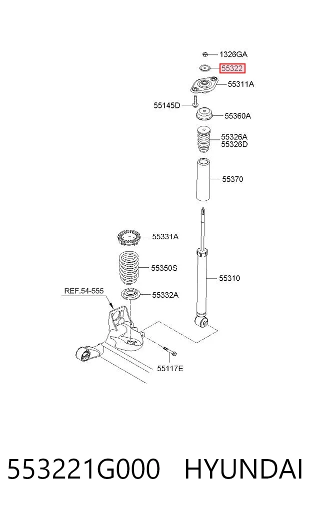 553221G000 Hyundai/Kia Шайба втулки штока заднего амортизатора