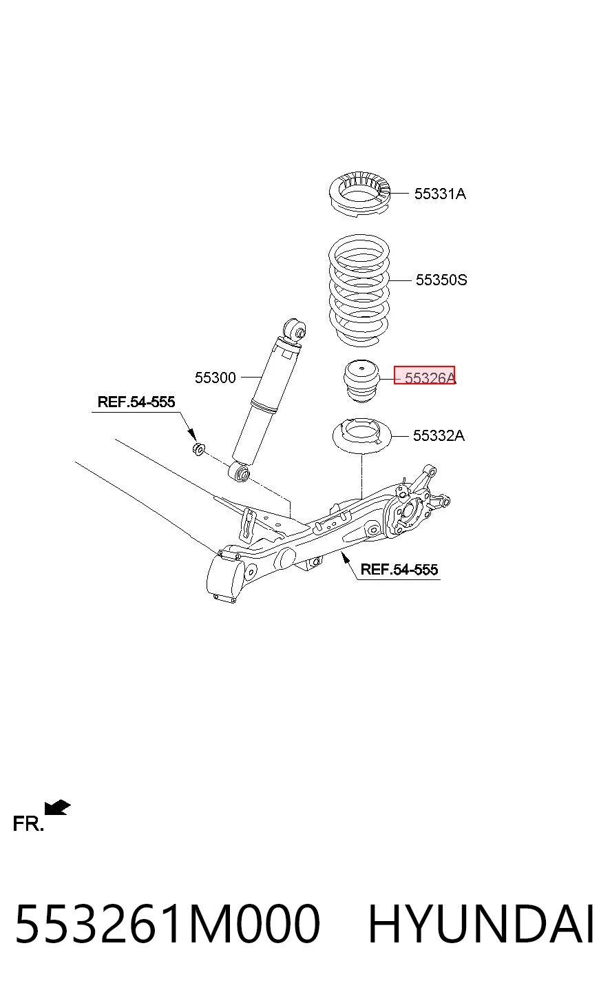553261M000 Hyundai/Kia Буфер амортизатора заднего