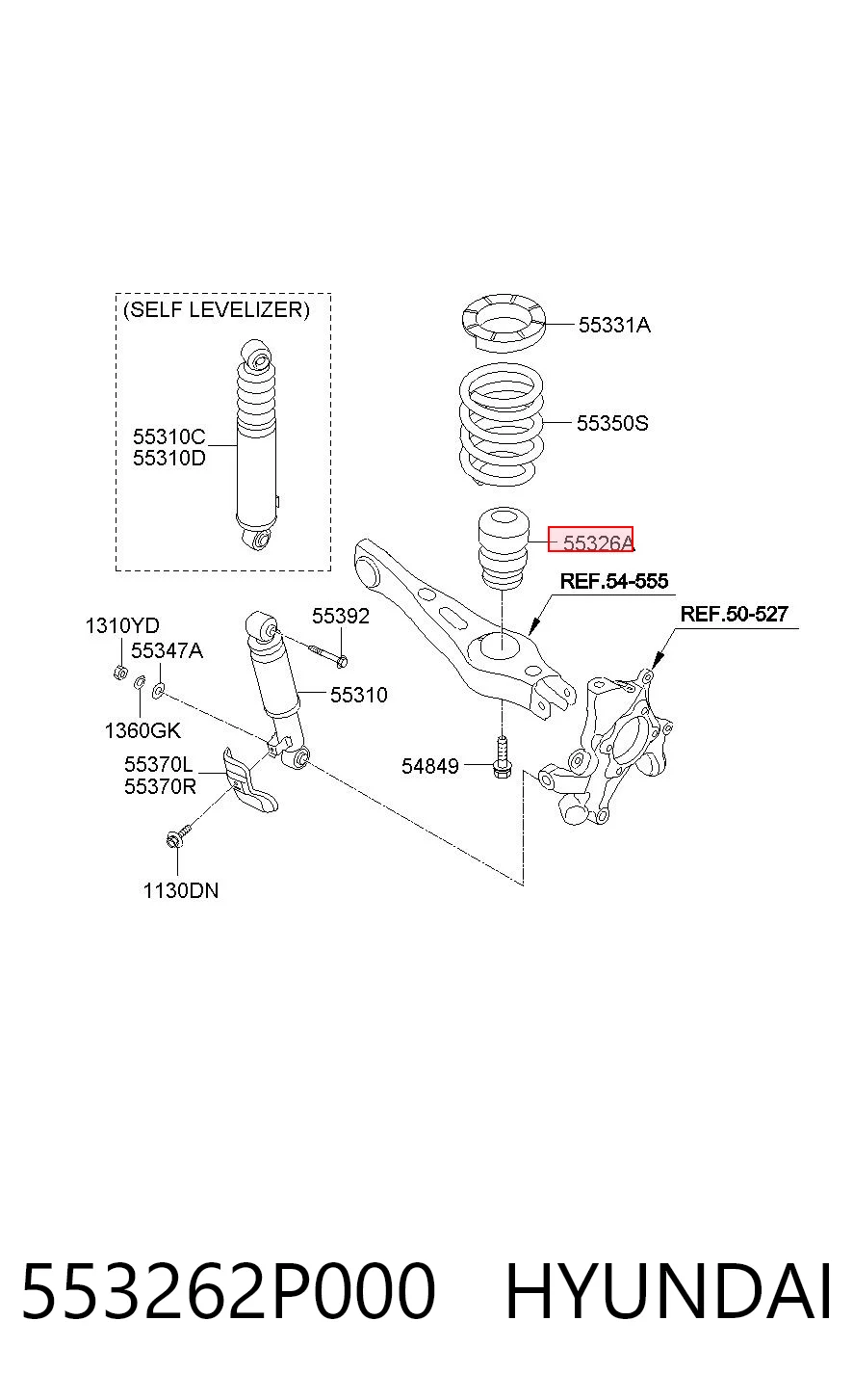 553262P000 Hyundai/Kia Буфер амортизатора заднего