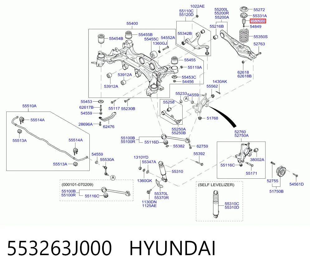 553263J000 Hyundai/Kia Буфер амортизатора заднего