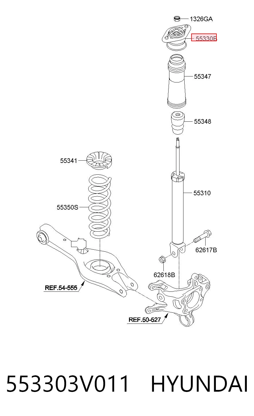 553303V011 Hyundai/Kia Опора амортизатора