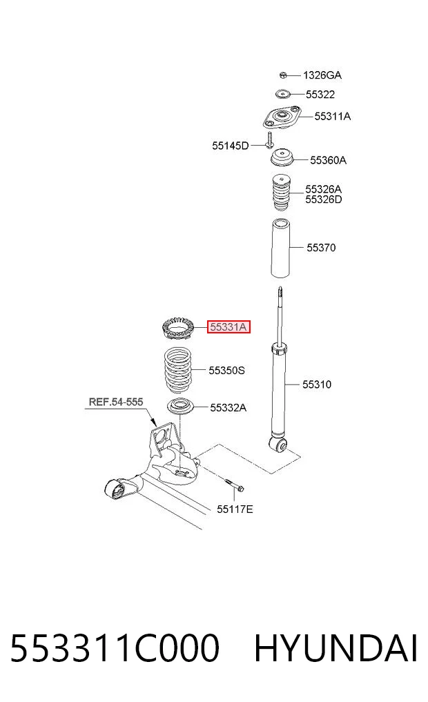 553311C000 Hyundai/Kia Резиновое кольцо пружины задней