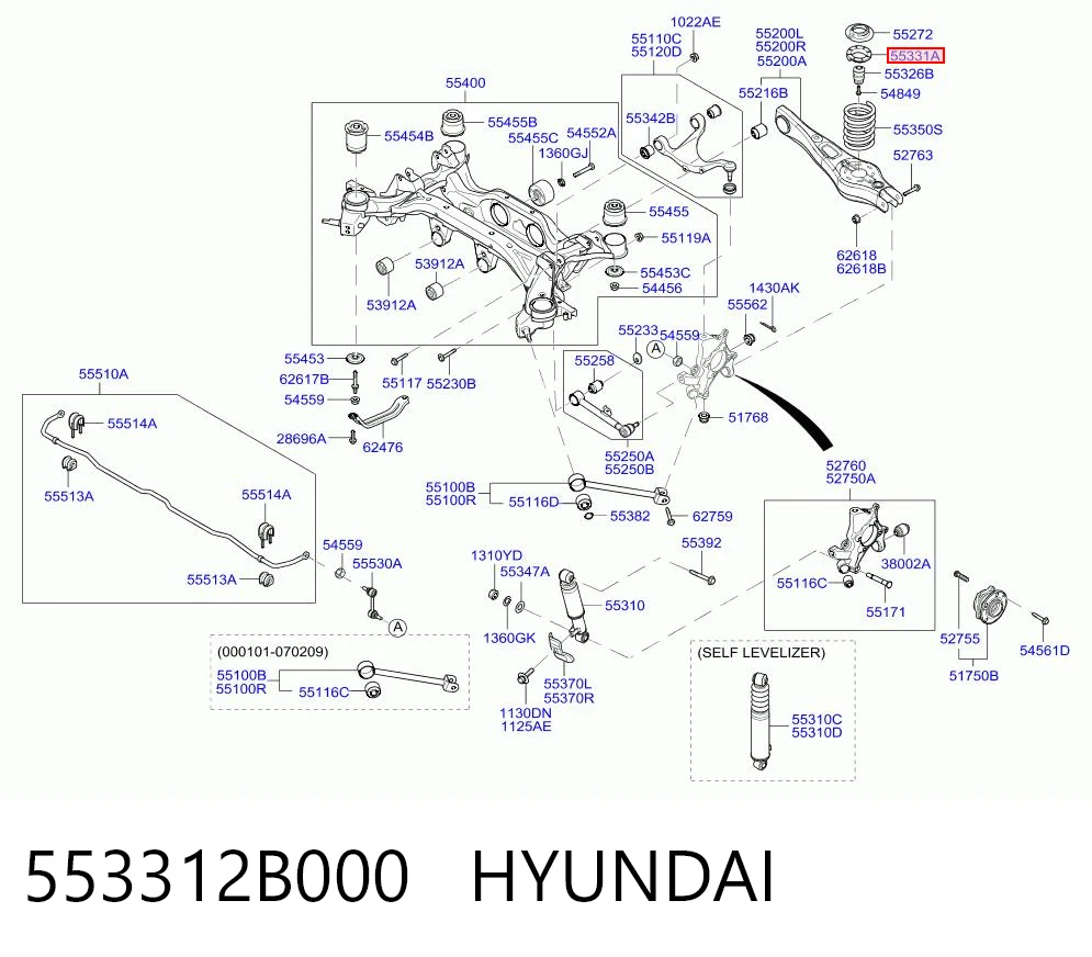 553312B000 Hyundai/Kia Резиновое кольцо пружины задней