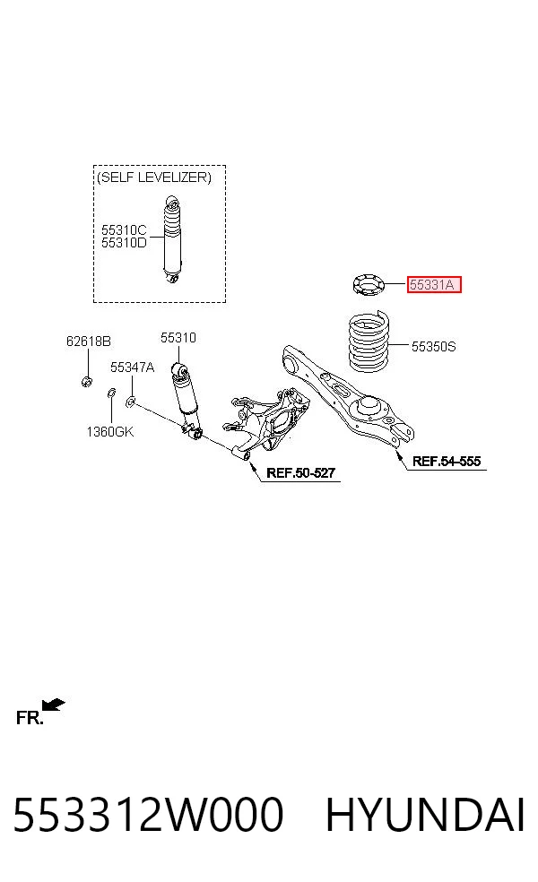 553312W000 Hyundai/Kia Резиновое кольцо пружины задней
