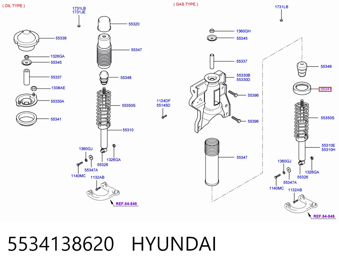 5534138620 Hyundai/Kia Тарелка задней пружины верхняя, металлическая