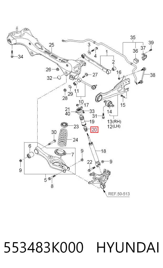 553483K000 Hyundai/Kia Буфер амортизатора заднего