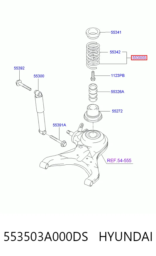  Задняя пружина Hyundai Trajet 