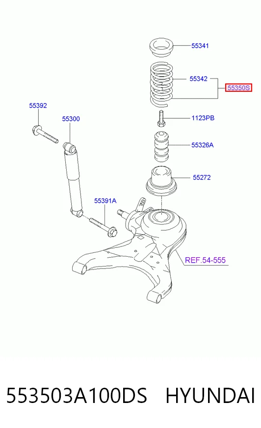 Пружина подвески задняя на Hyundai Trajet  FO