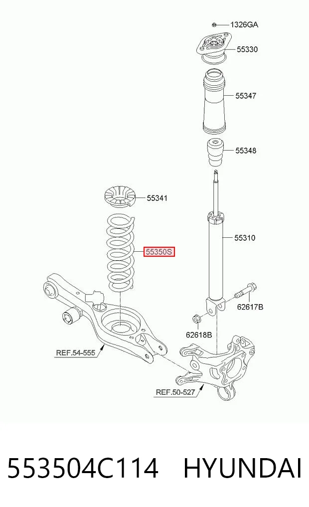 553504C114 Hyundai/Kia Пружина подвески задняя