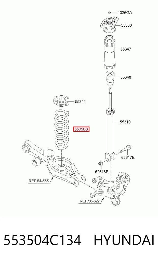 553504C134 Hyundai/Kia Пружина подвески задняя
