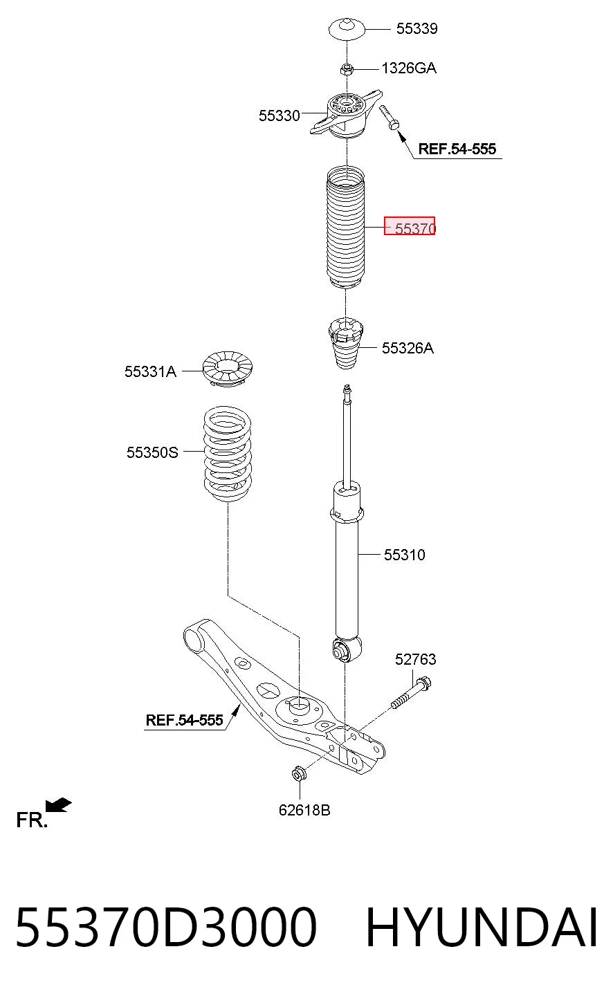 55370D3000 Hyundai/Kia Пыльник заднего амортизатора