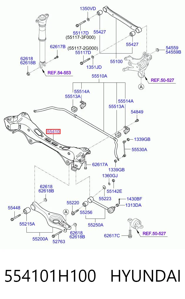 554101H100 Hyundai/Kia Подрамник задней подвески