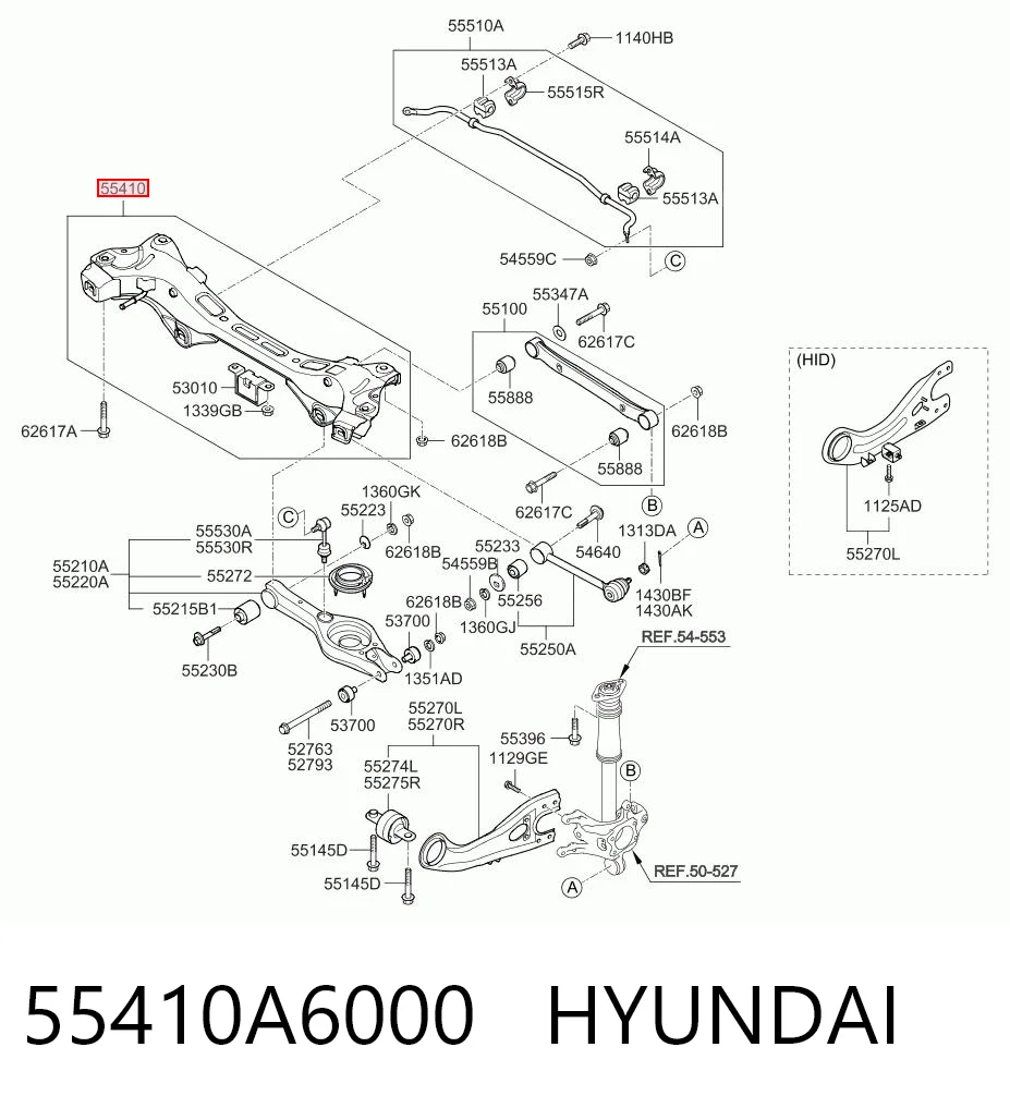 55410A6000 Hyundai/Kia Подрамник задней подвески