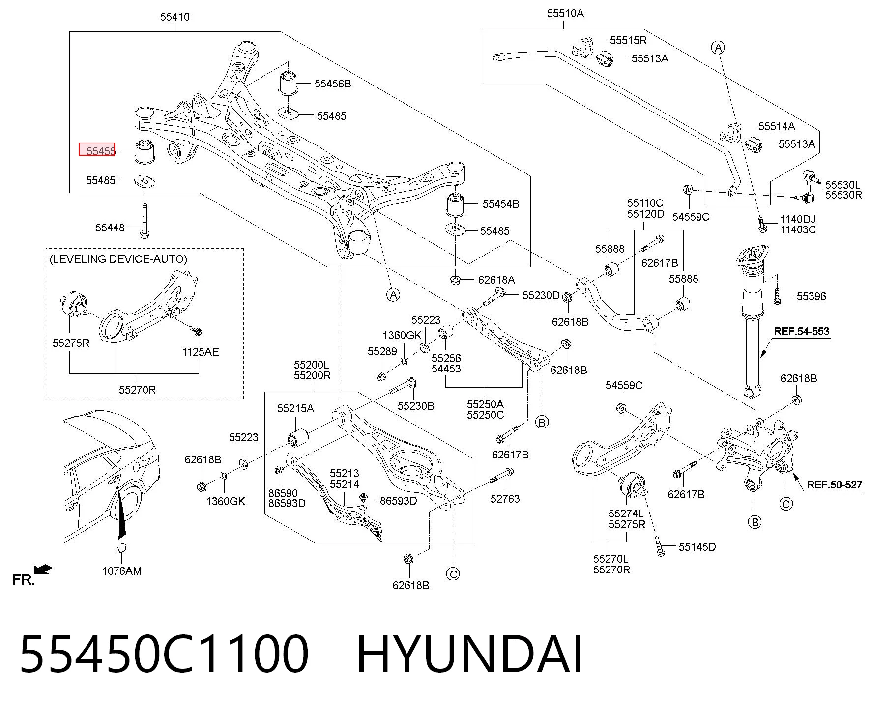 55450C1100 Hyundai/Kia Сайлентблок балки моста