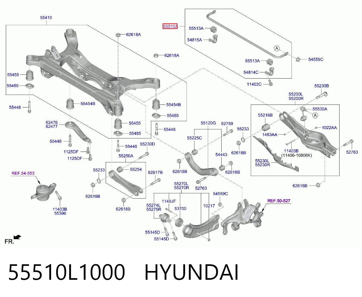 55510L1000 Hyundai/Kia Стабилизатор задней балки