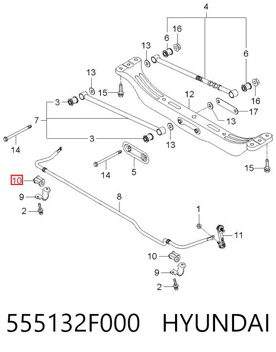 CRK056 Parts-Mall Прокладка стабильзатора заднего