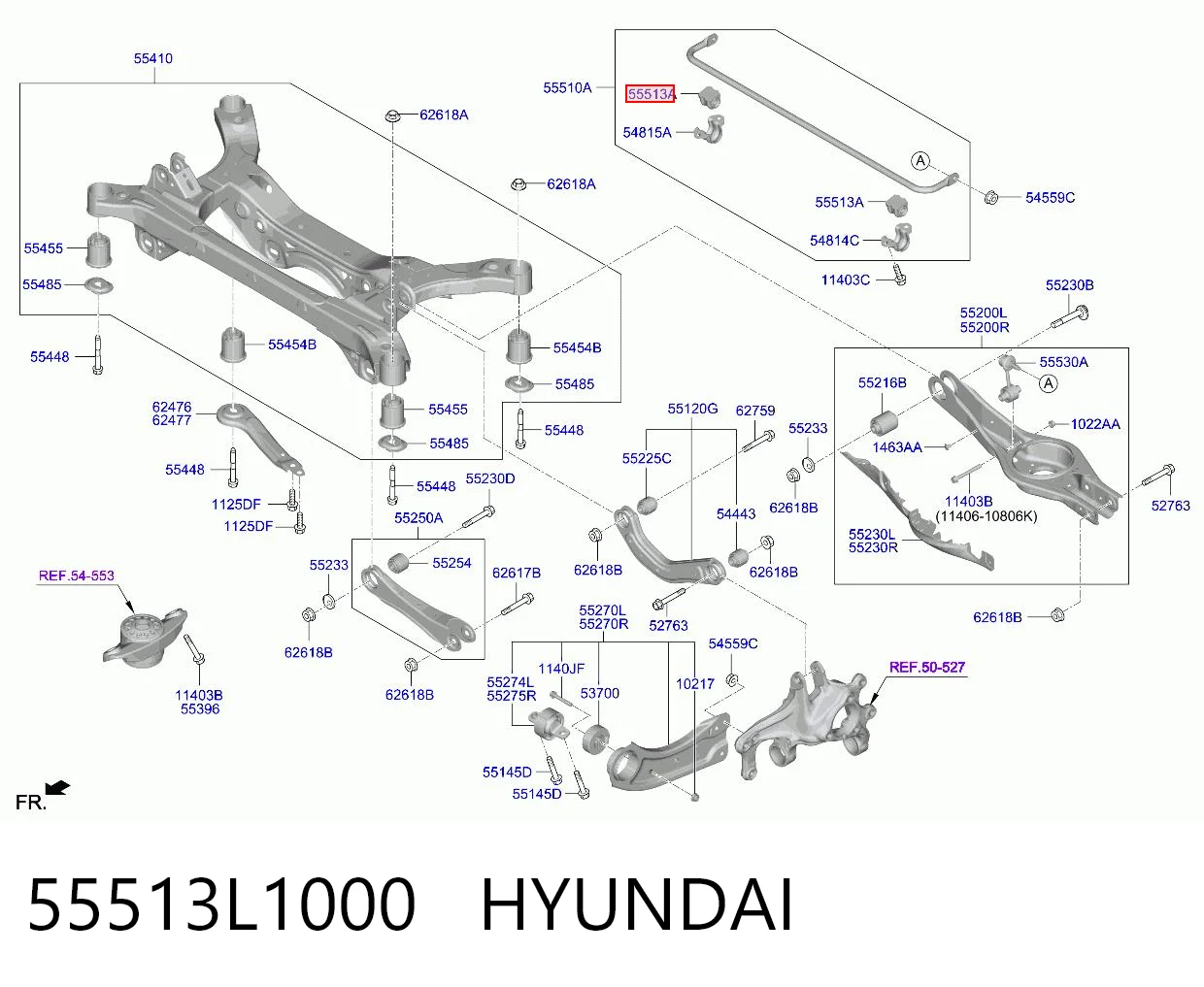 55513L1000 Hyundai/Kia Прокладка стабильзатора заднего
