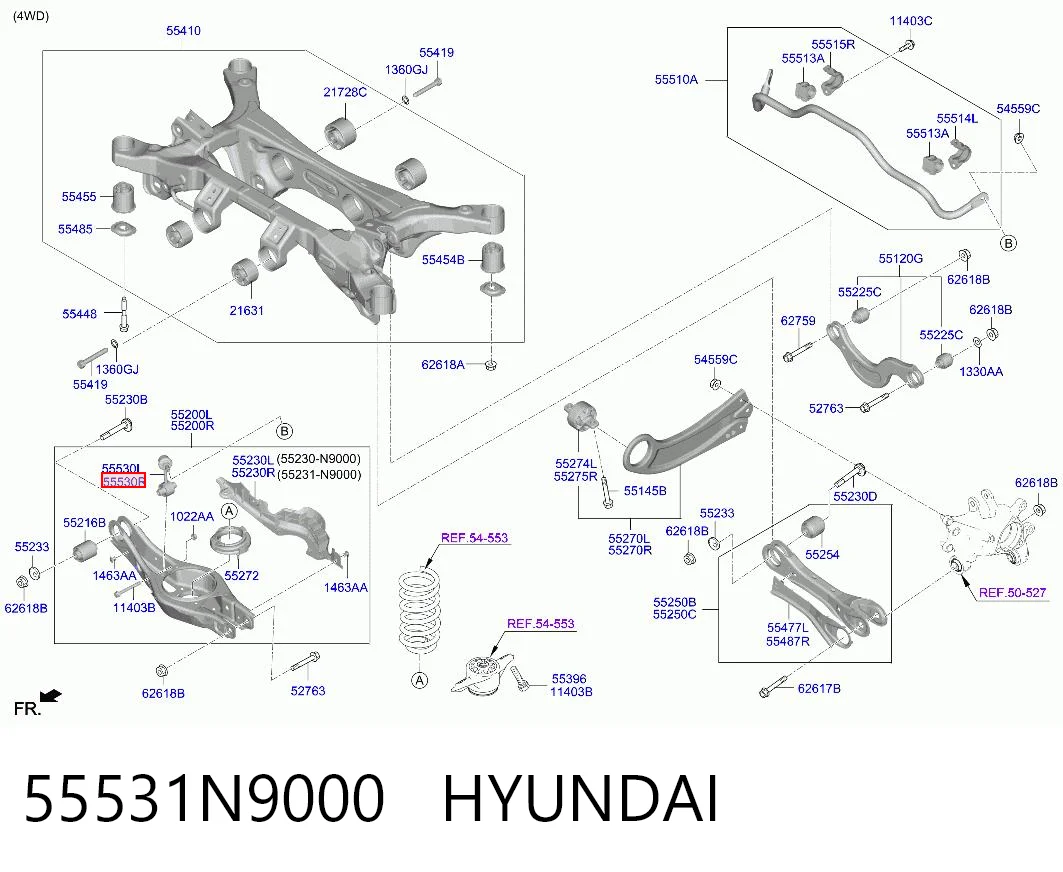 55531N9000 Hyundai/Kia Задняя правая тяга стабилизатора
