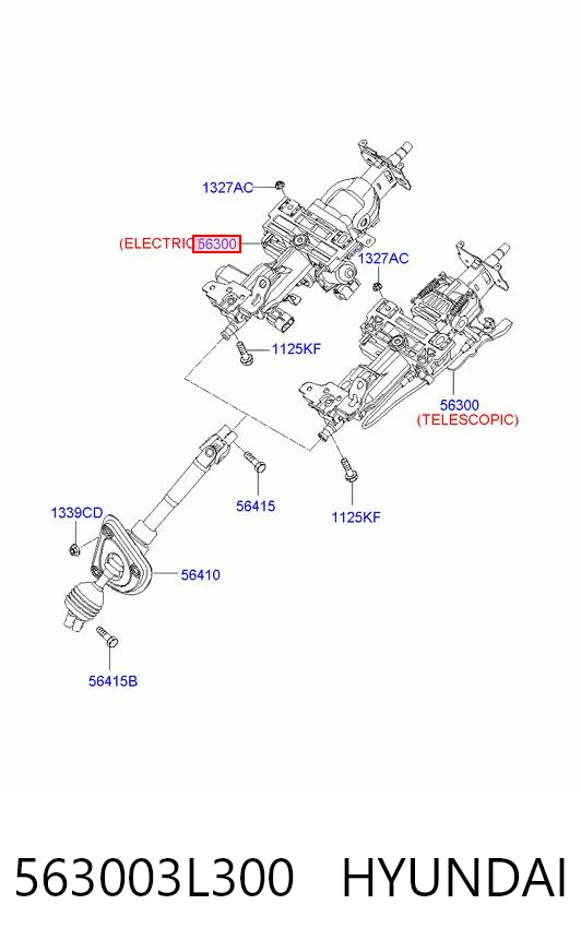 563003L300 Hyundai/Kia Колонка рулевого управления